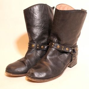 Aldo Black Slouch Buckle Boots